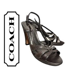 Coach Women's Silver Strappy Heels